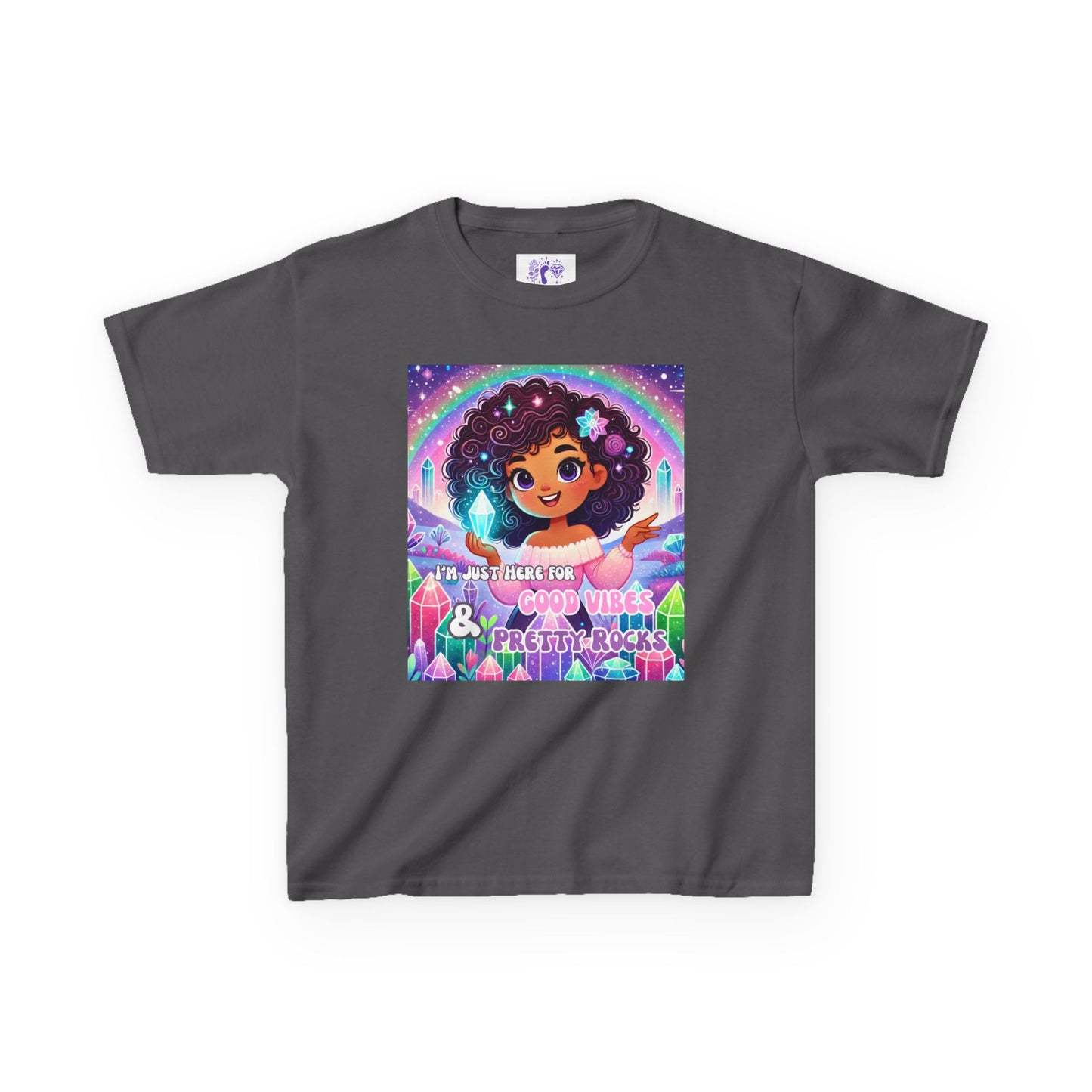 'I'm Just Here for Good Vibes and Pretty Rocks' Kids TShirt