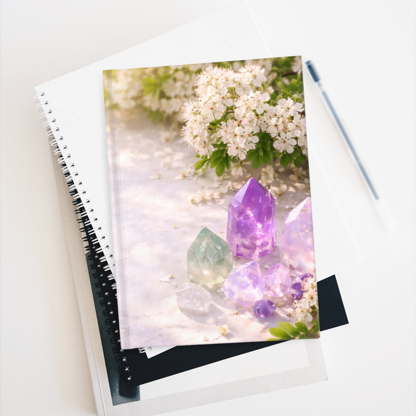 Hawthorn Crystal Garden Journal — Ruled Notebook for Meditation, Gratitude & Spiritual Notes