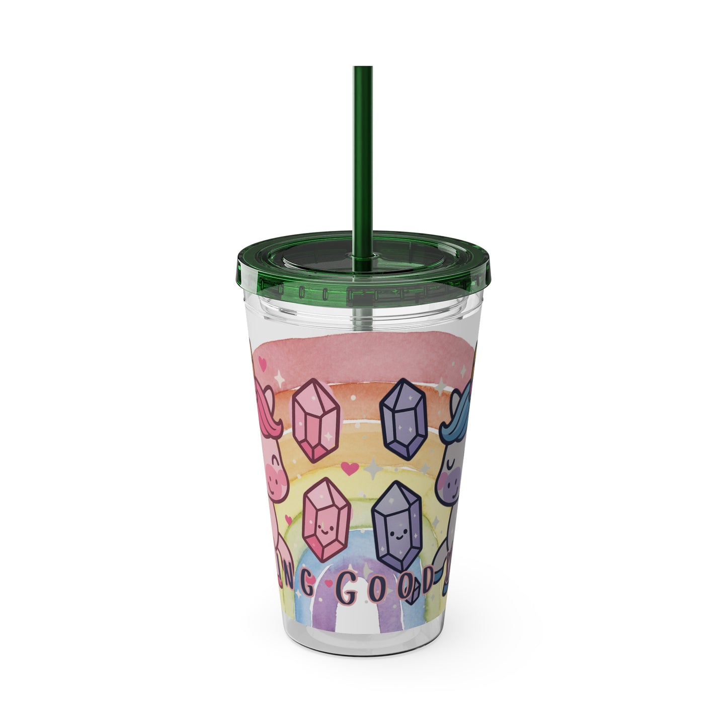 Sunsplash Unicorn Tumbler, 16oz Cup with Straw, Ideal for Kids, Rocking Good Vibes