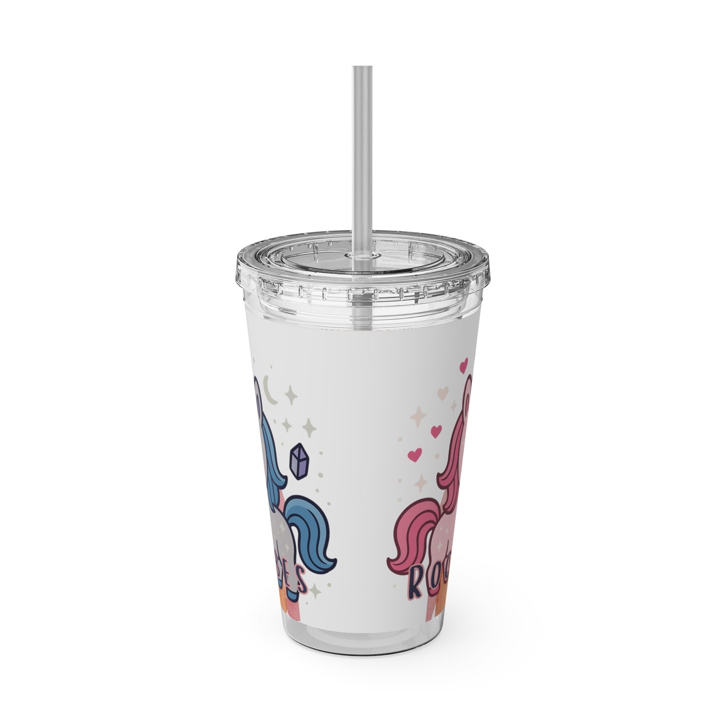 Sunsplash Unicorn Tumbler, 16oz Cup with Straw, Ideal for Kids, Rocking Good Vibes