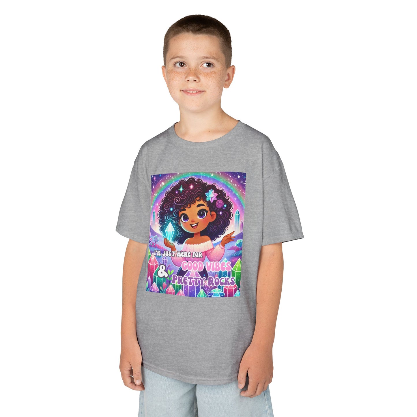 'I'm Just Here for Good Vibes and Pretty Rocks' Kids TShirt