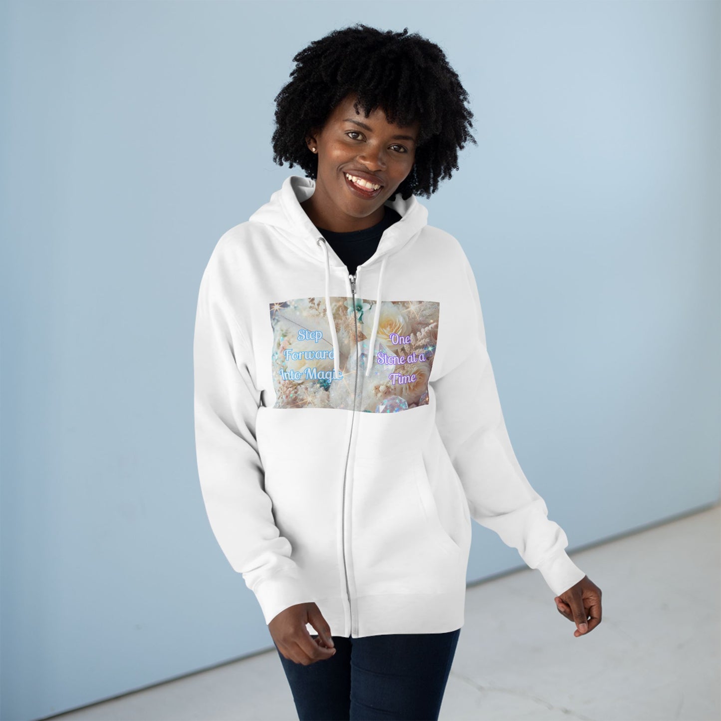 Floral Zipped Hooded Sweater