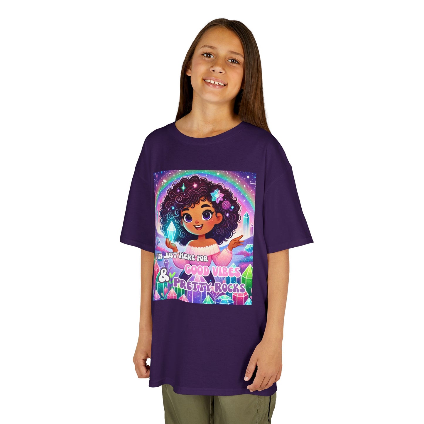'I'm Just Here for Good Vibes and Pretty Rocks' Kids TShirt