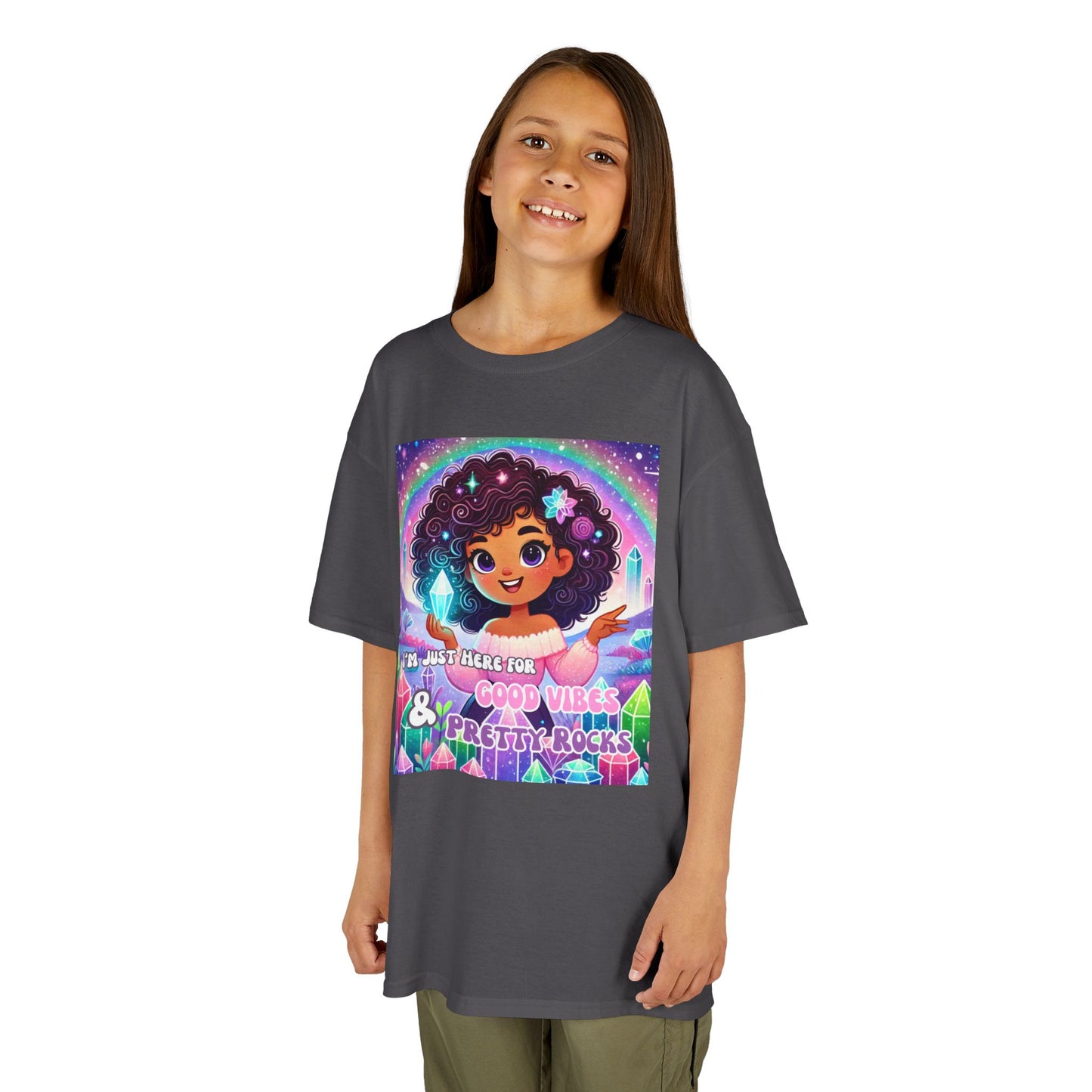 'I'm Just Here for Good Vibes and Pretty Rocks' Kids TShirt