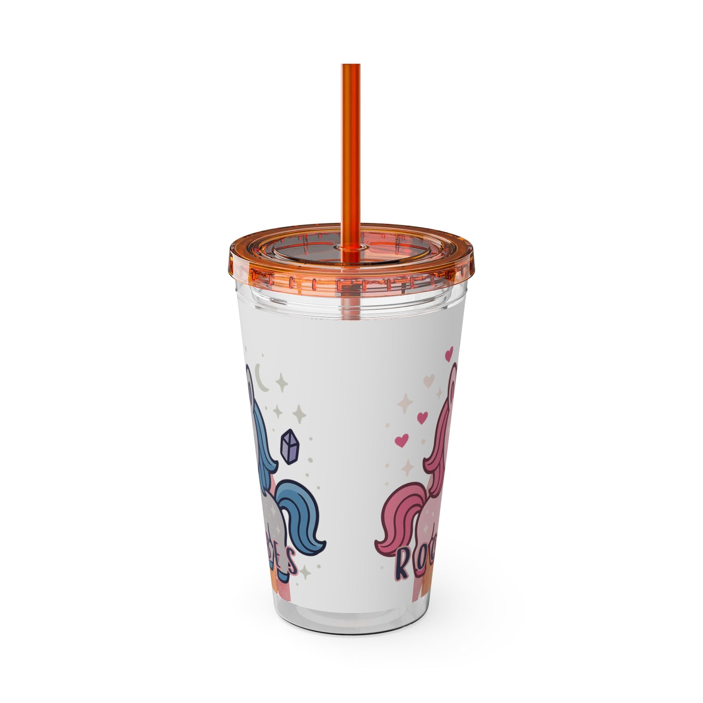 Sunsplash Unicorn Tumbler, 16oz Cup with Straw, Ideal for Kids, Rocking Good Vibes