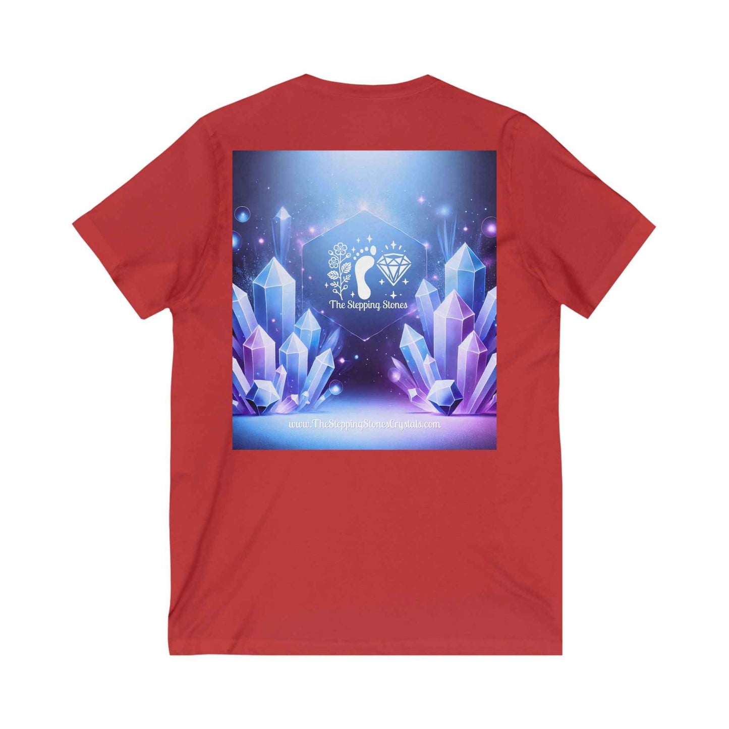 Crystal V-Neck Tee - Unisex Short Sleeve Shirt for Nature Lovers