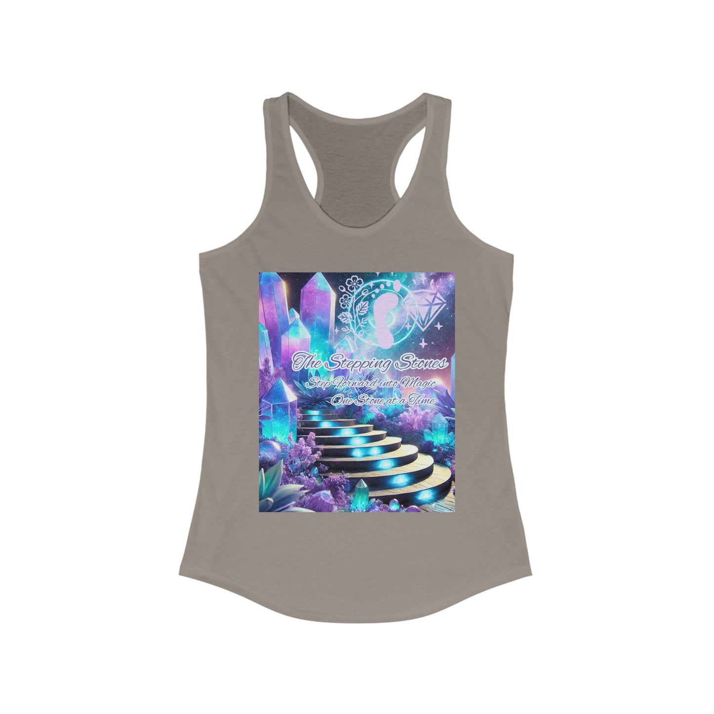 Crystal Stepping Stones Women's Racerback Tank Top - Positive Vibes Tee