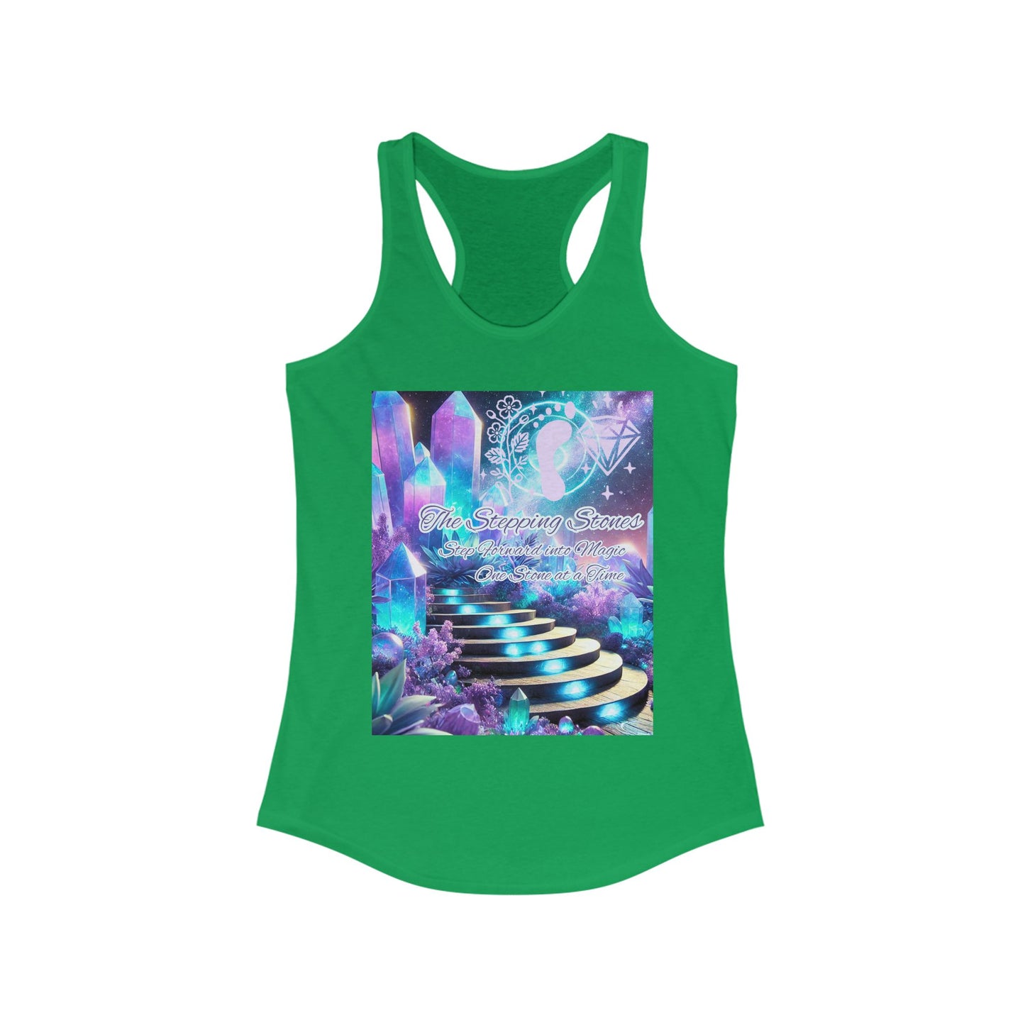 Crystal Stepping Stones Women's Racerback Tank Top - Positive Vibes Tee
