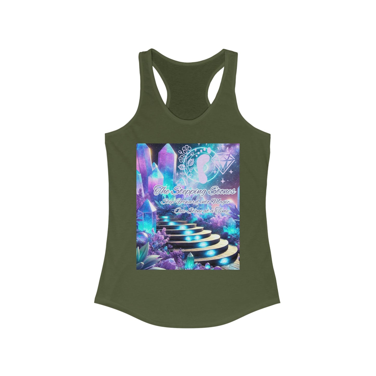 Crystal Stepping Stones Women's Racerback Tank Top - Positive Vibes Tee