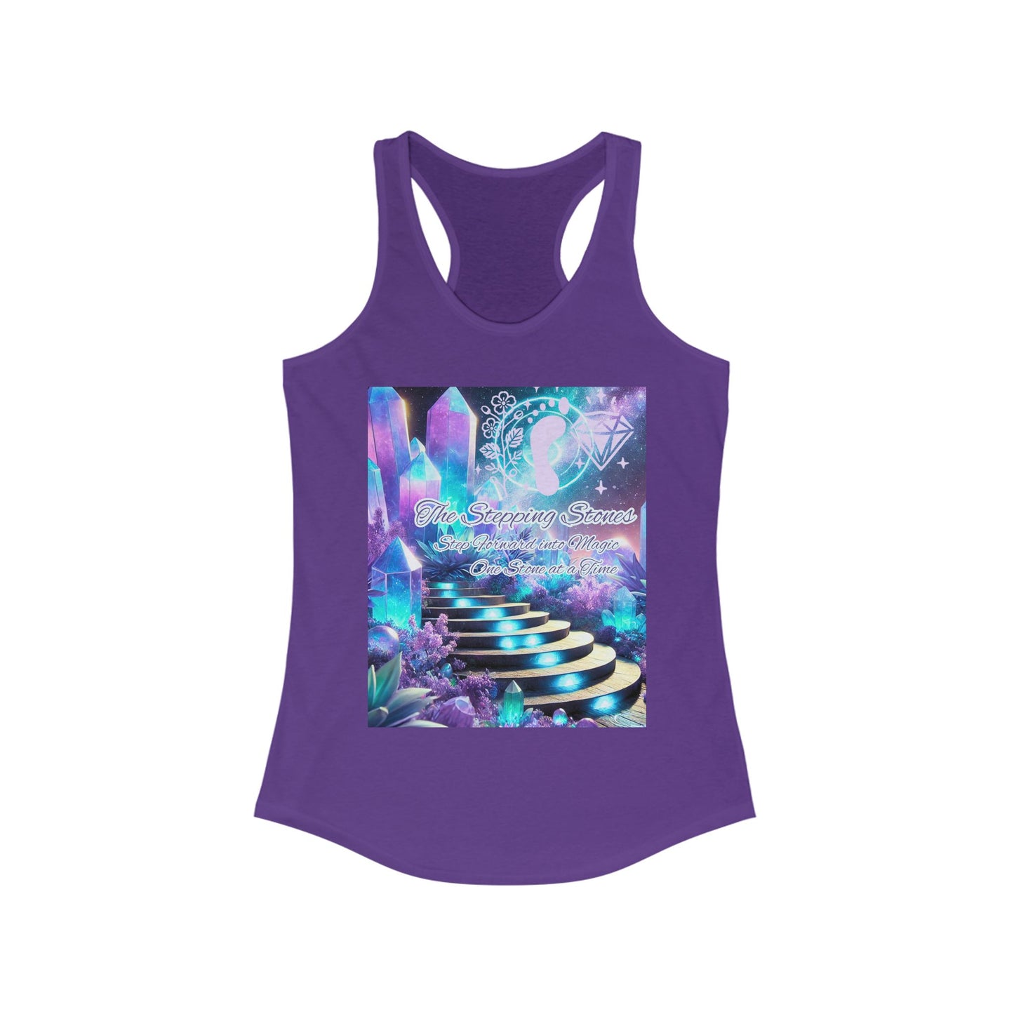 Crystal Stepping Stones Women's Racerback Tank Top - Positive Vibes Tee