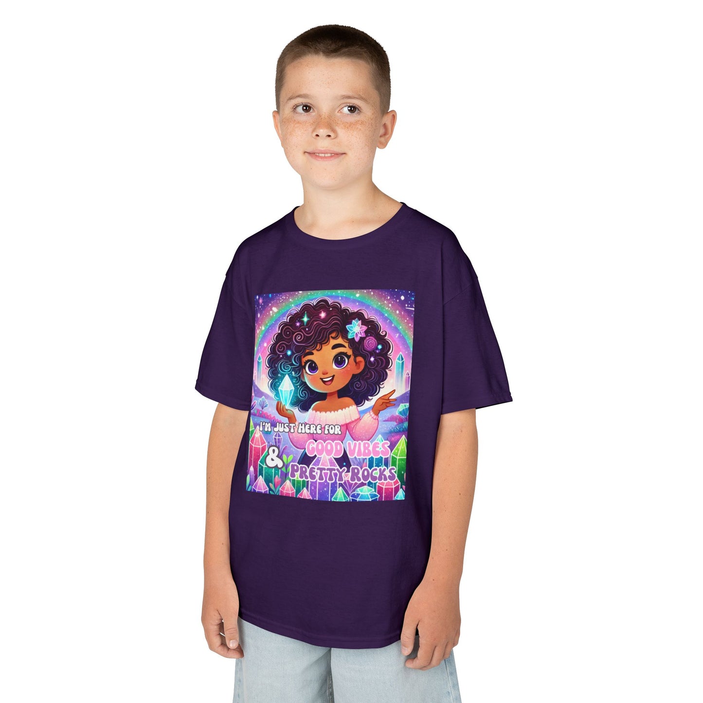 'I'm Just Here for Good Vibes and Pretty Rocks' Kids TShirt