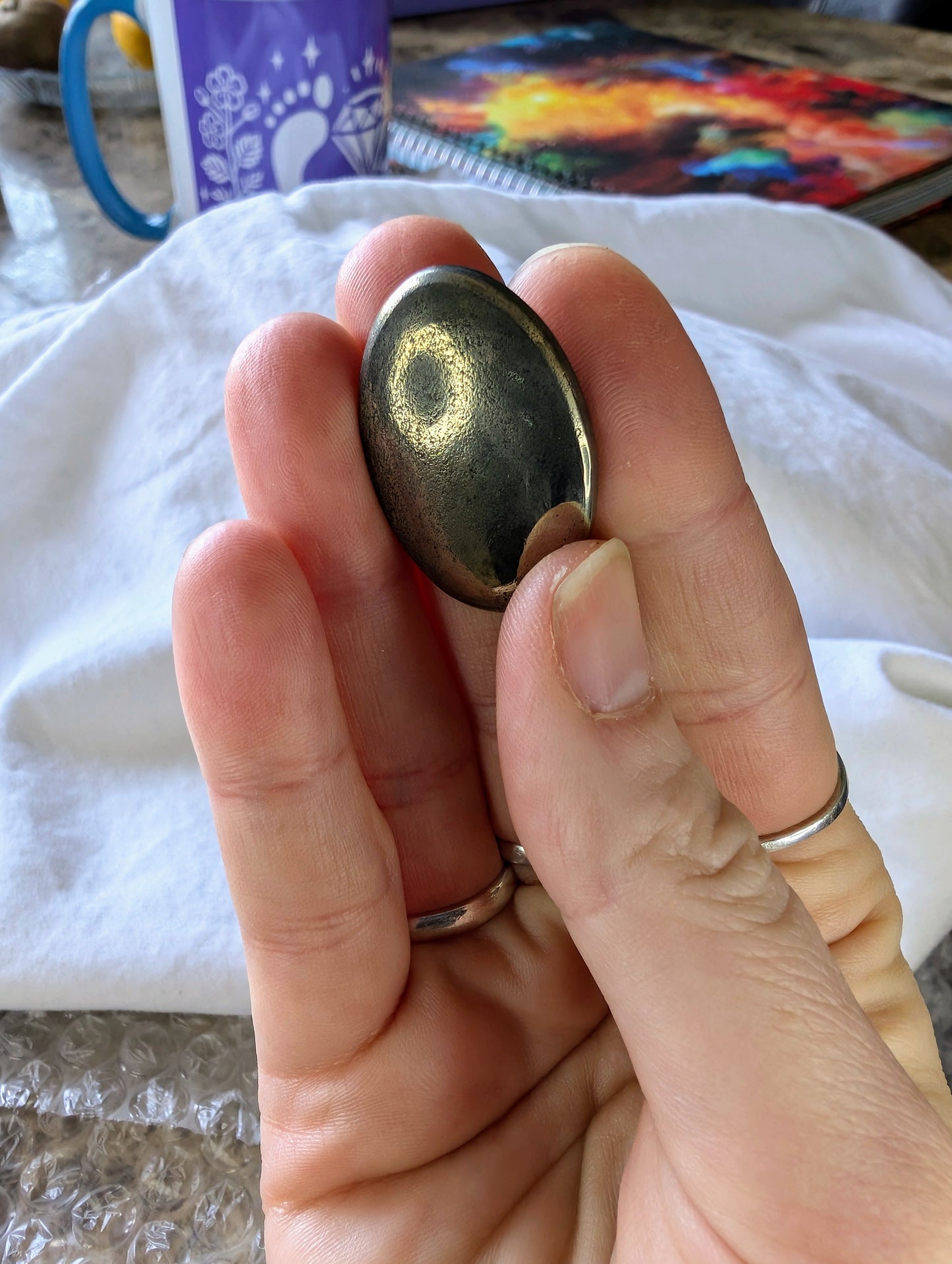 Gold Sheen Obsidian Cabochon Creation