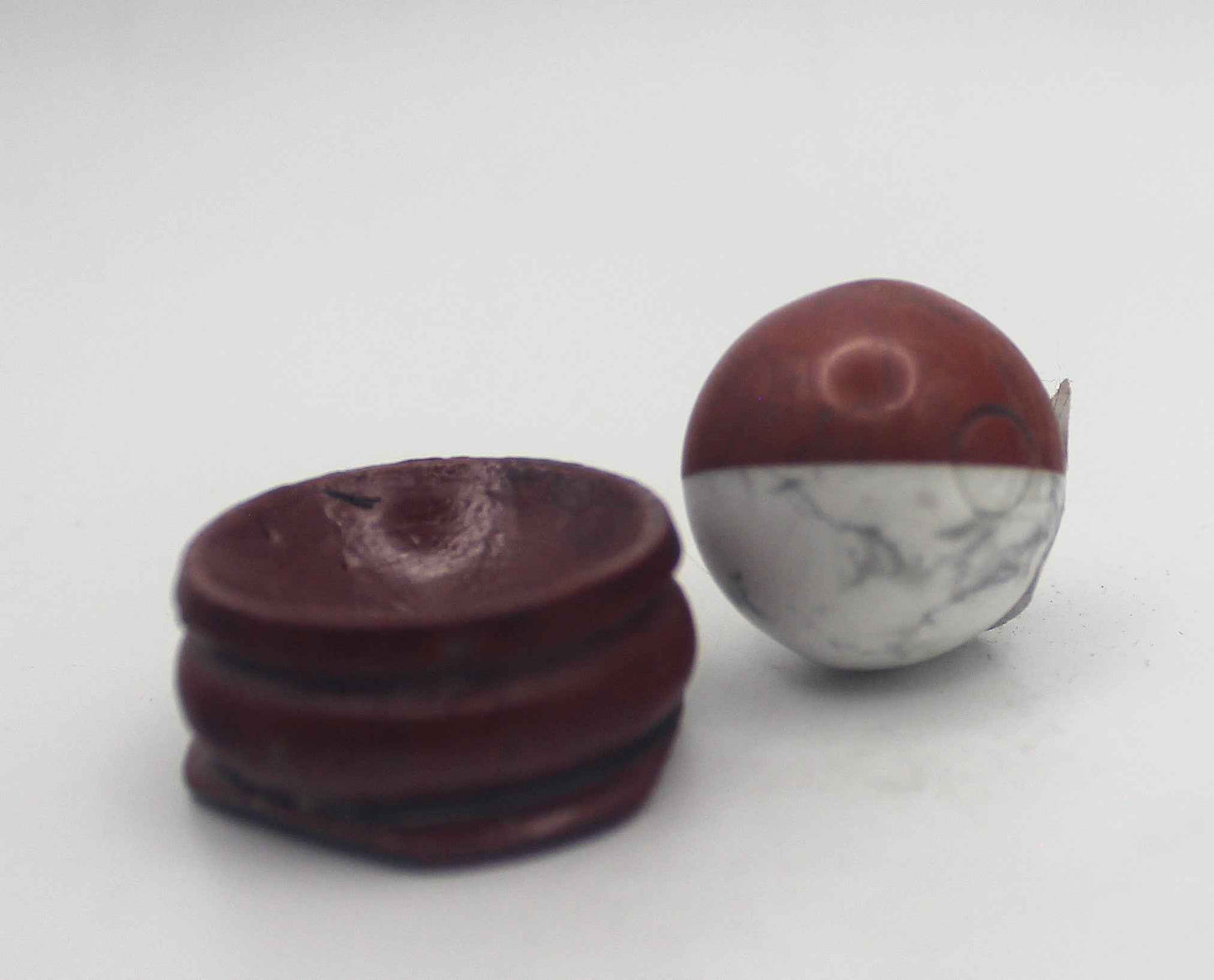 Howlite/Red Jasper Pokeball with Base