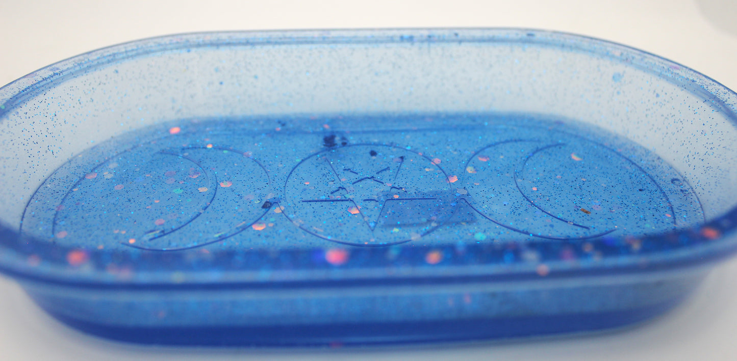 Resin Triple Moon Trinket Tray