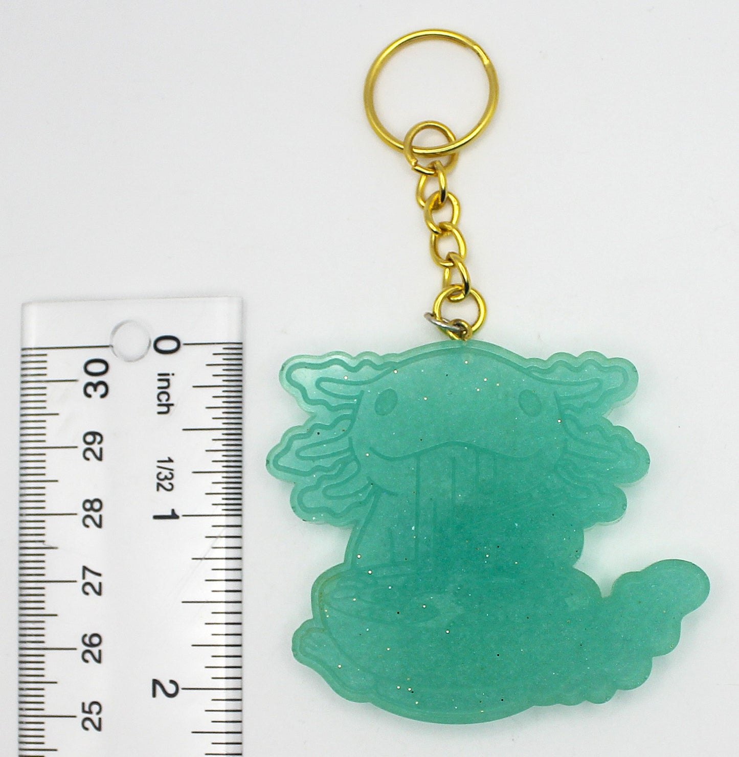Resin Axolotl Eating Ramen Keychain