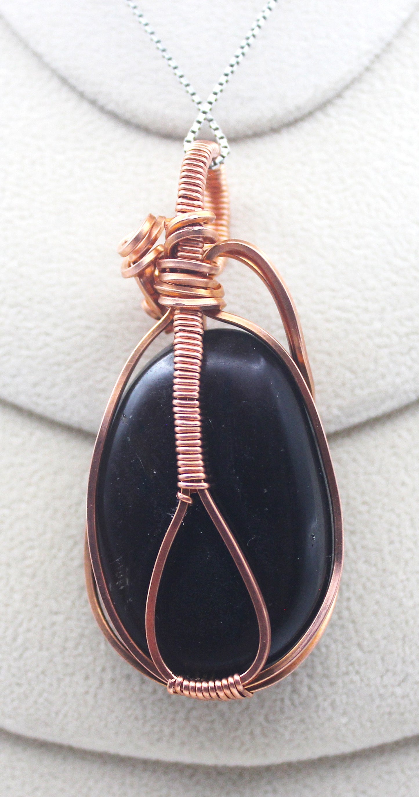 Raw Copper Polished Amber Pendant Necklace