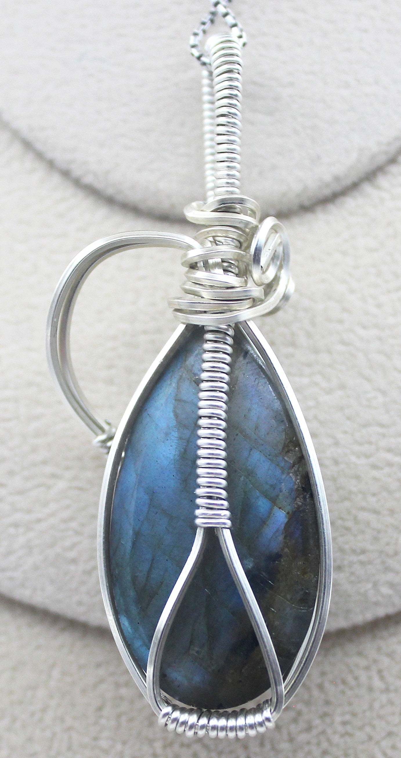 Argentium Silver Labradorite Pendant Necklace