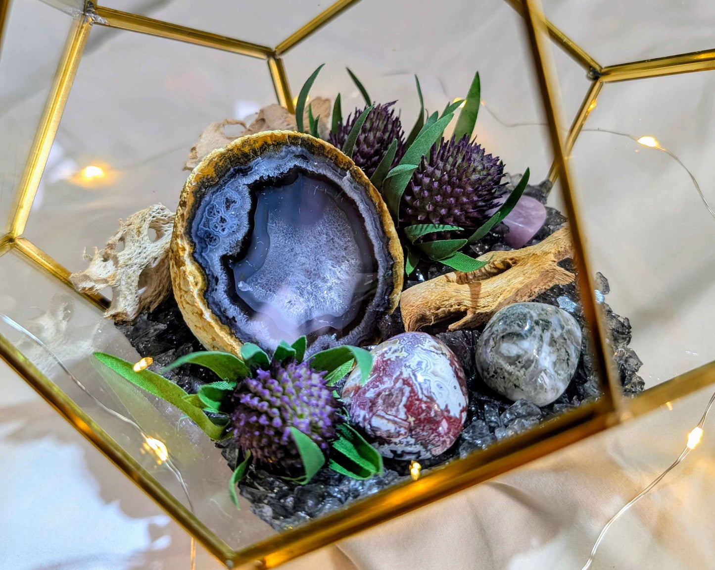 Midnight Mesa Crystal Geode Terrarium
