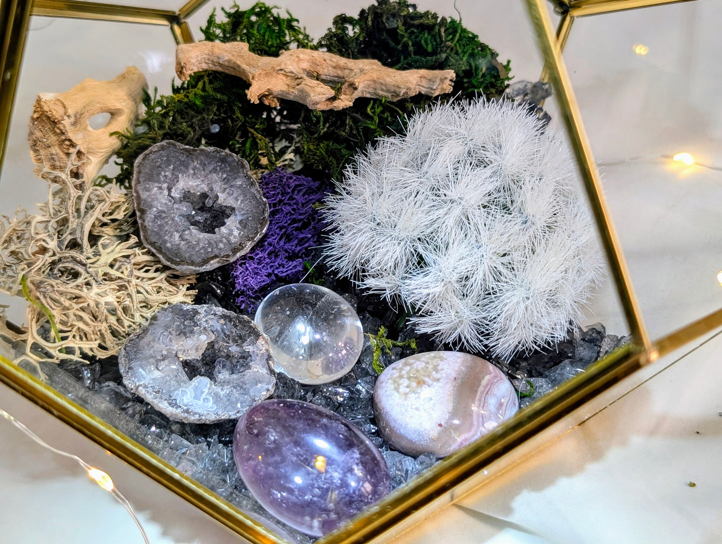 Frosted Grove Crystal Geode Terrarium