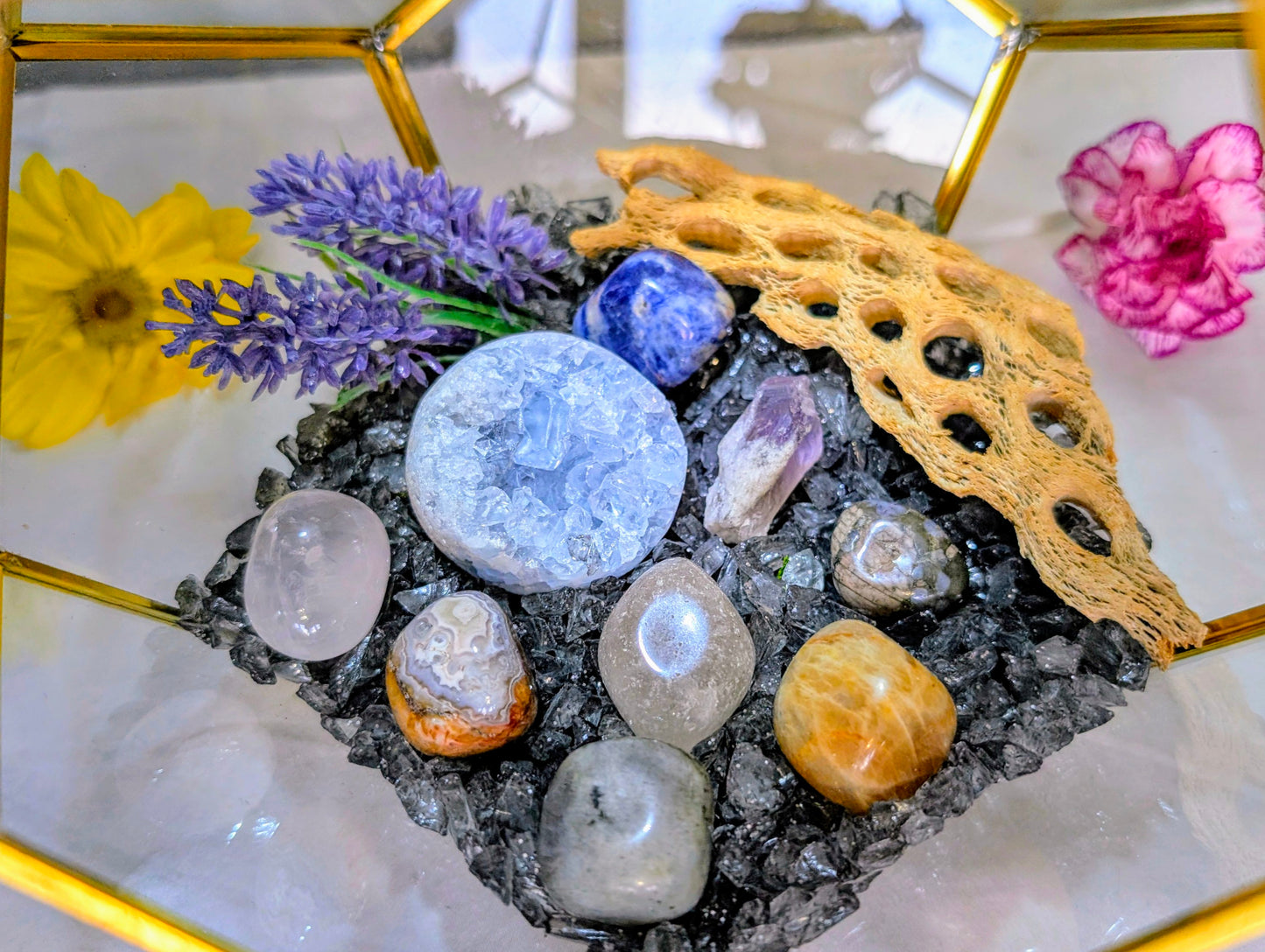 Celestine Serenity Crystal Geode Terrarium