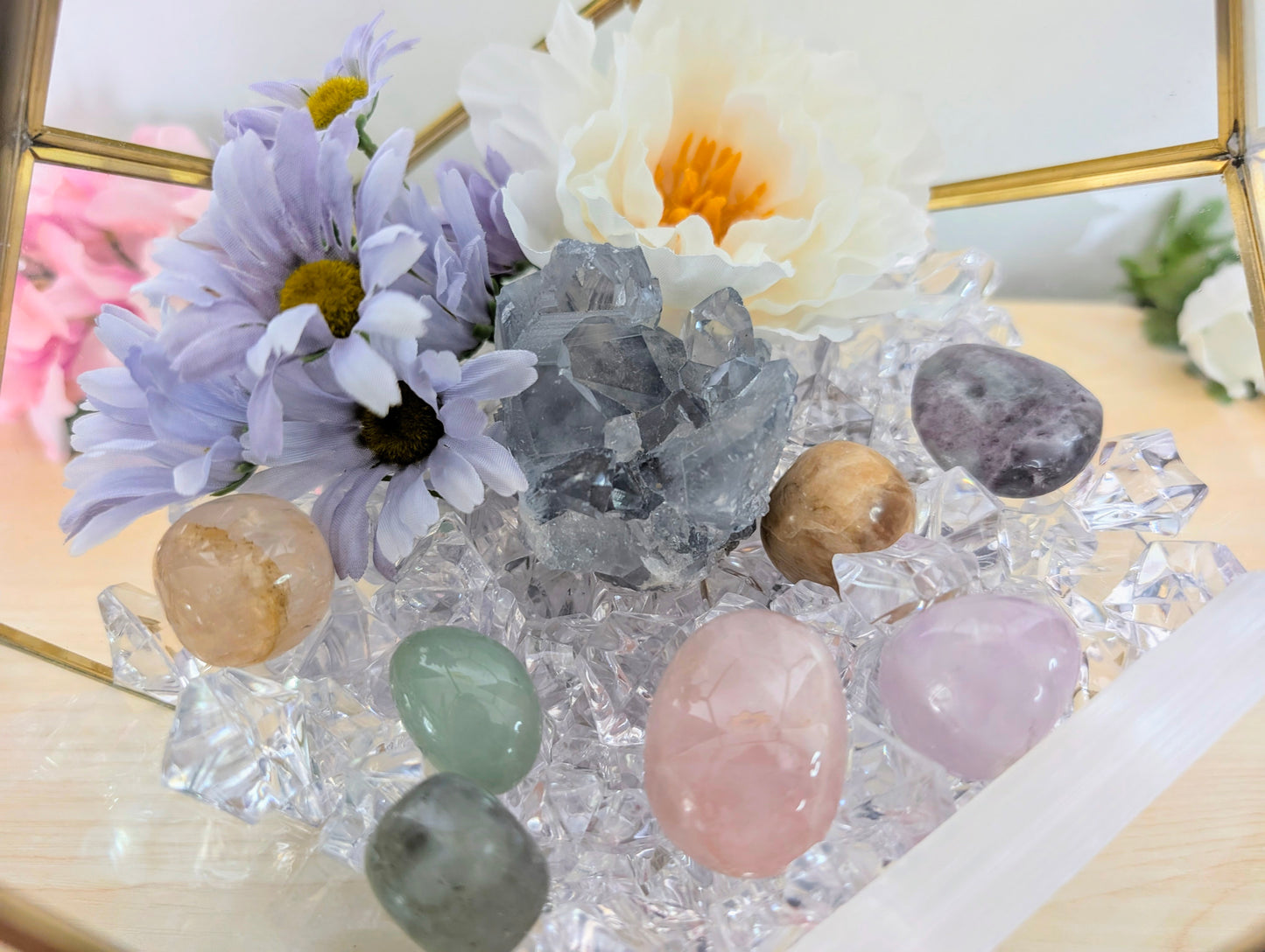 Pastel, Petals, & Peace Crystal Geode Terrarium