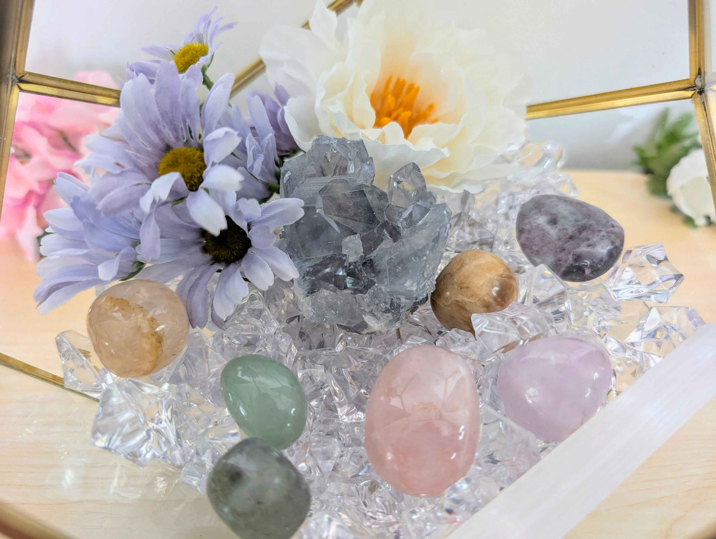 Pastel, Petals, & Peace Crystal Geode Terrarium