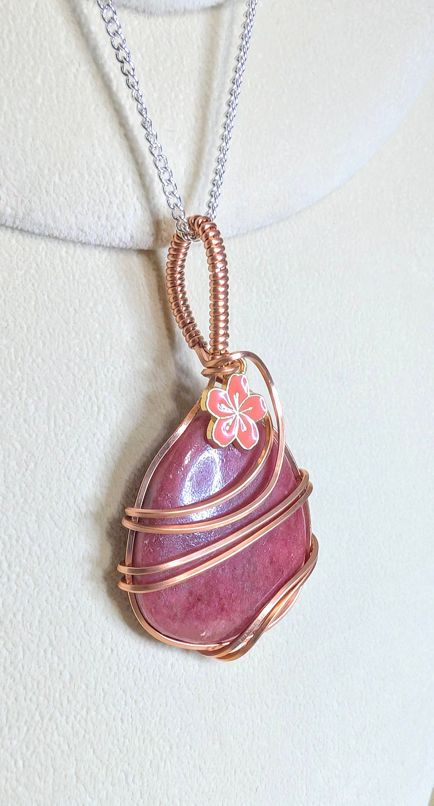 Rhodonite Cabochon *Unplated Copper*