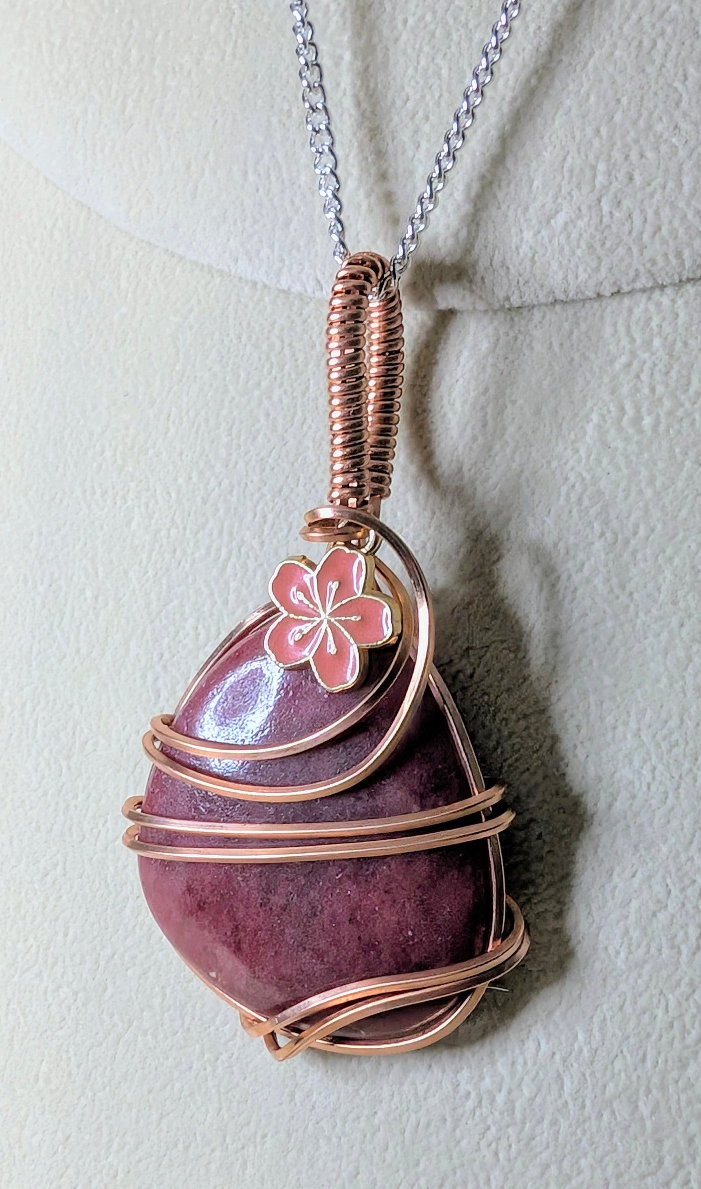 Rhodonite Cabochon *Unplated Copper*