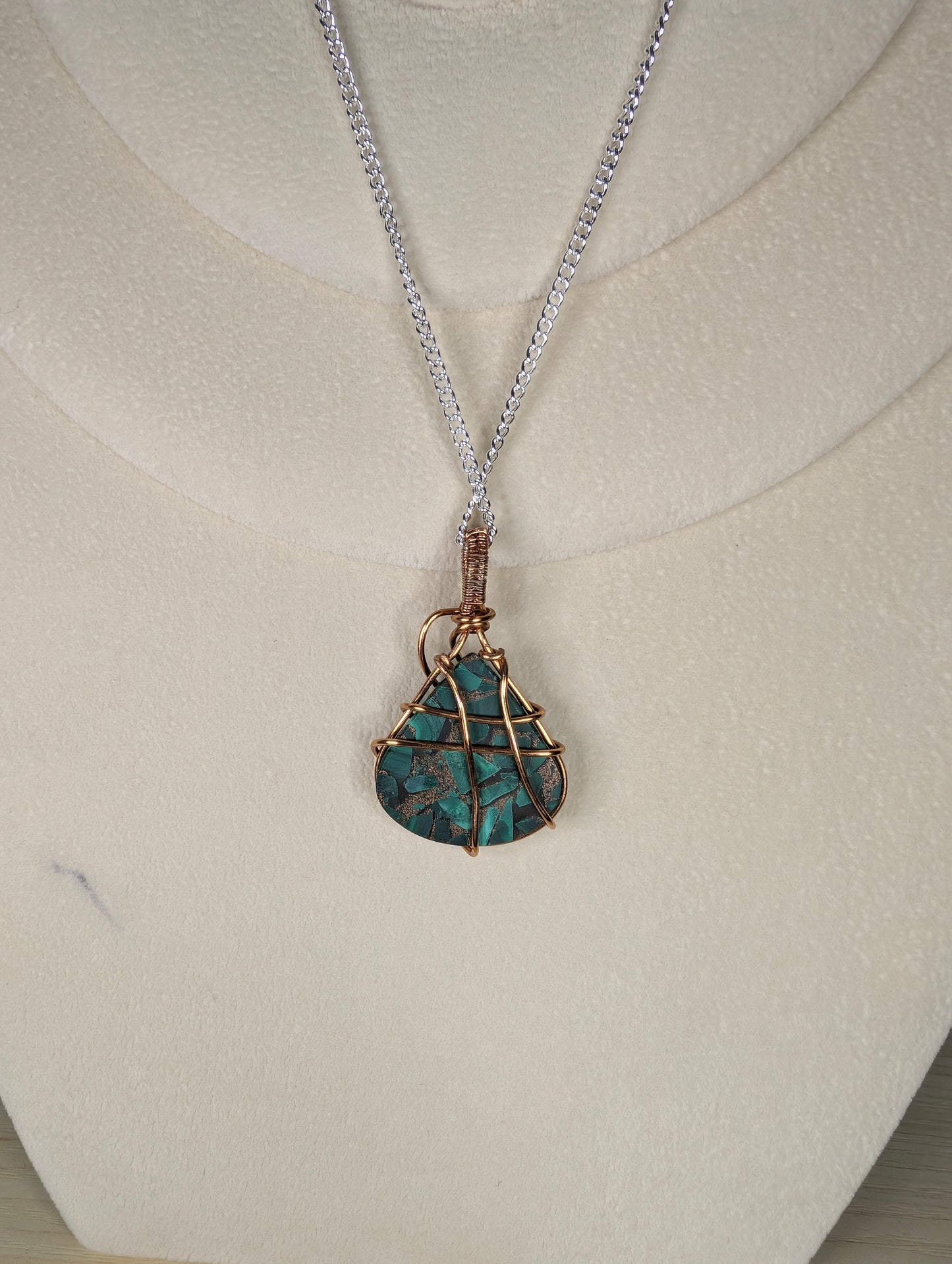 Malachite in Copper Matrix Cabochon