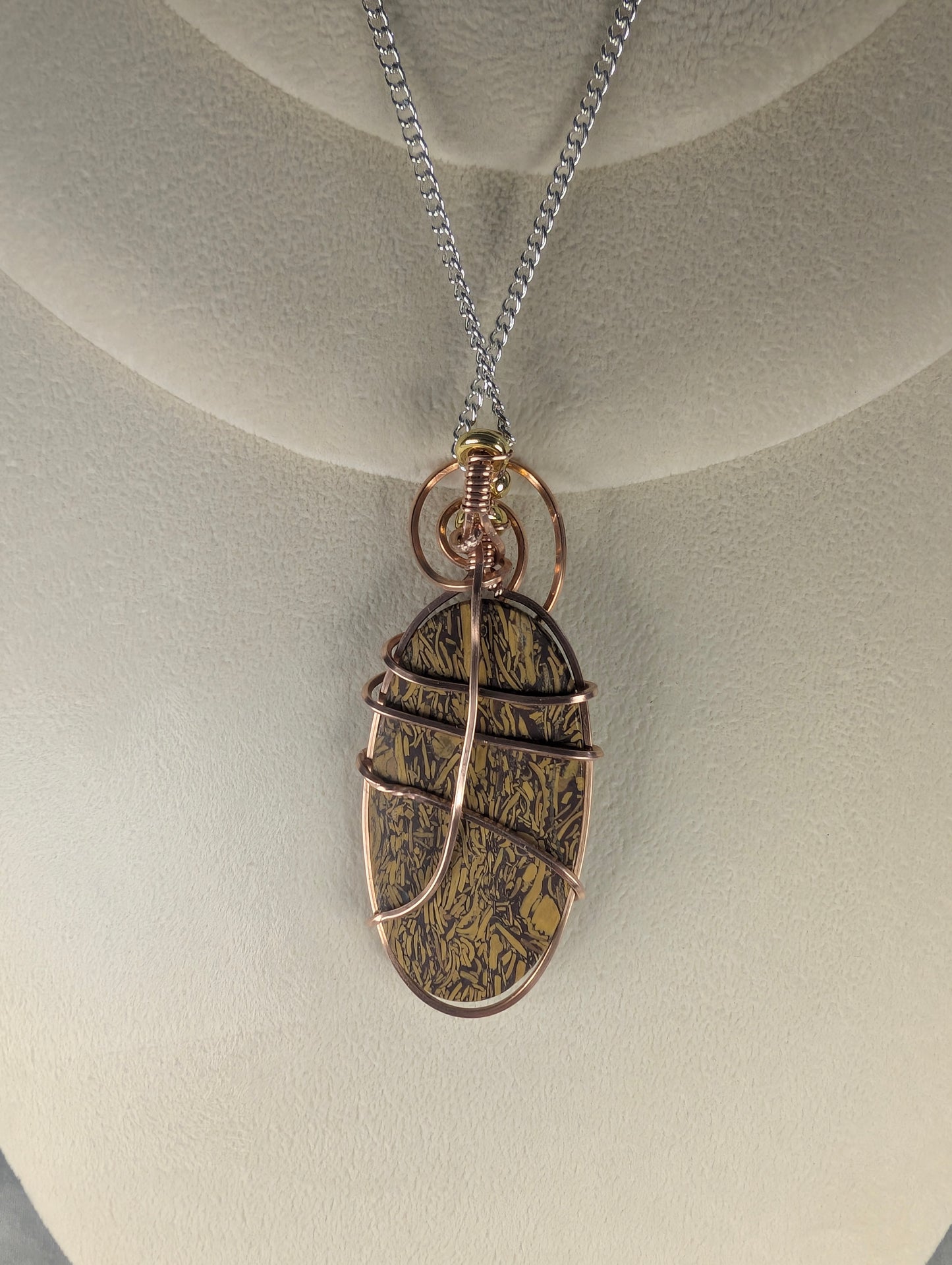 Miriam/Calligraphy Stone Cabochon *Unplated Copper*