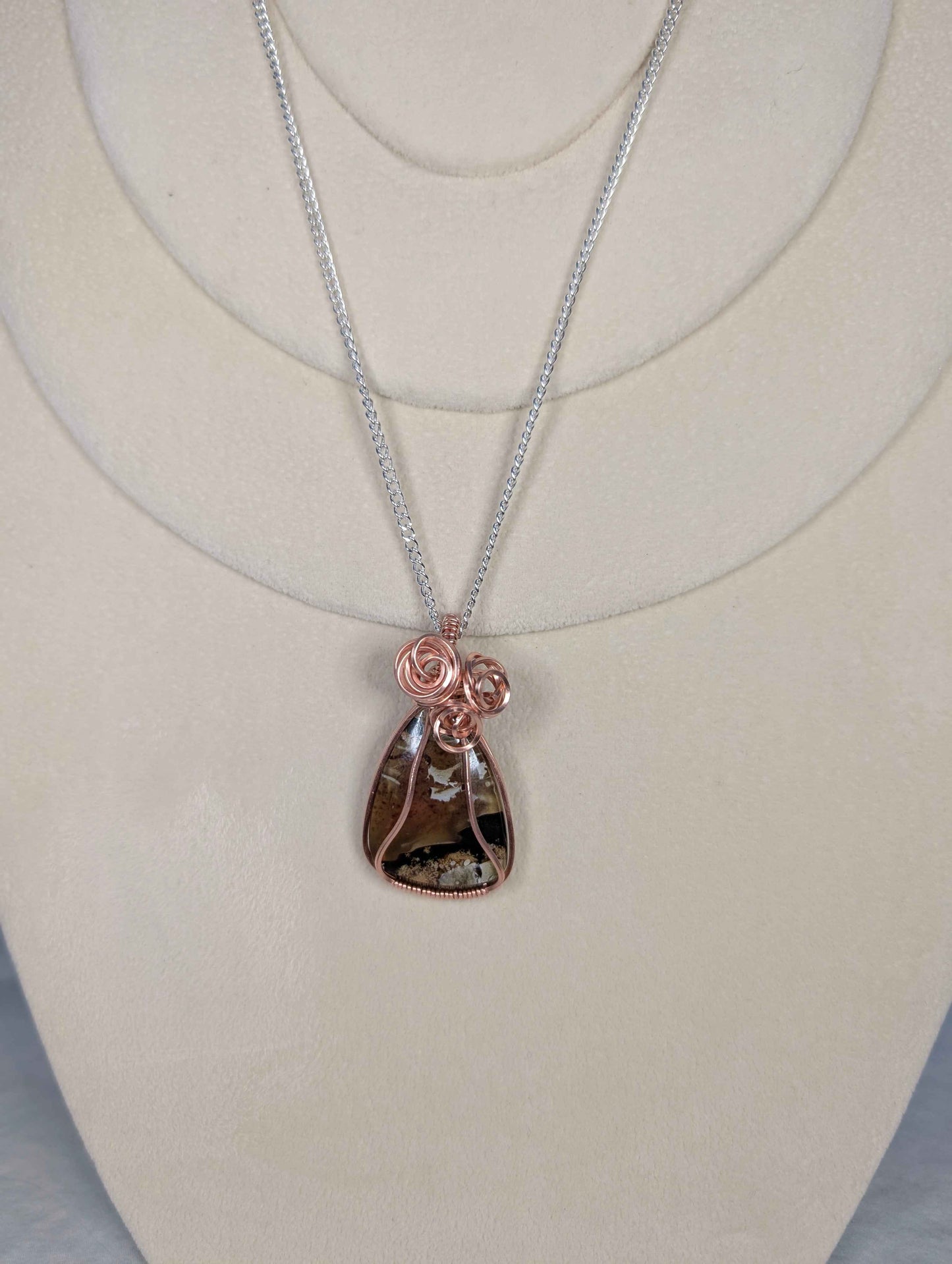 Raw Copper Amber Pendant Necklace