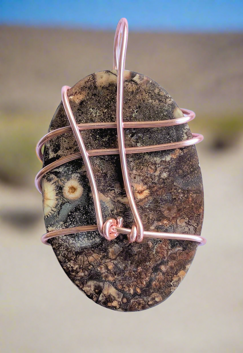 Bird's Eye Rhyolite Cabochon Necklace