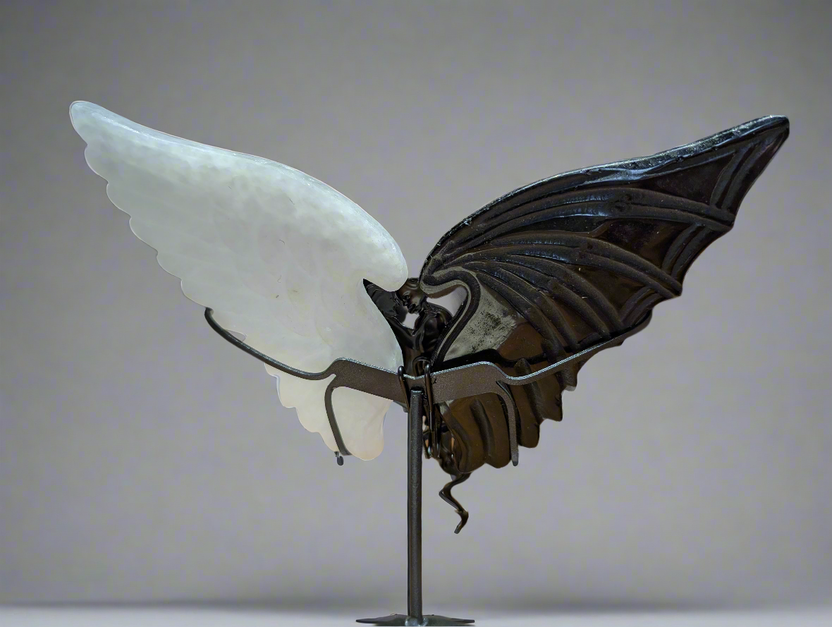 White Jade Angel and Black Obsidian Devil