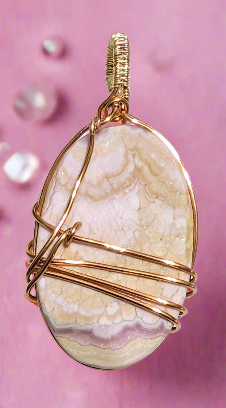 Rhodochrosite Cabochon Necklace