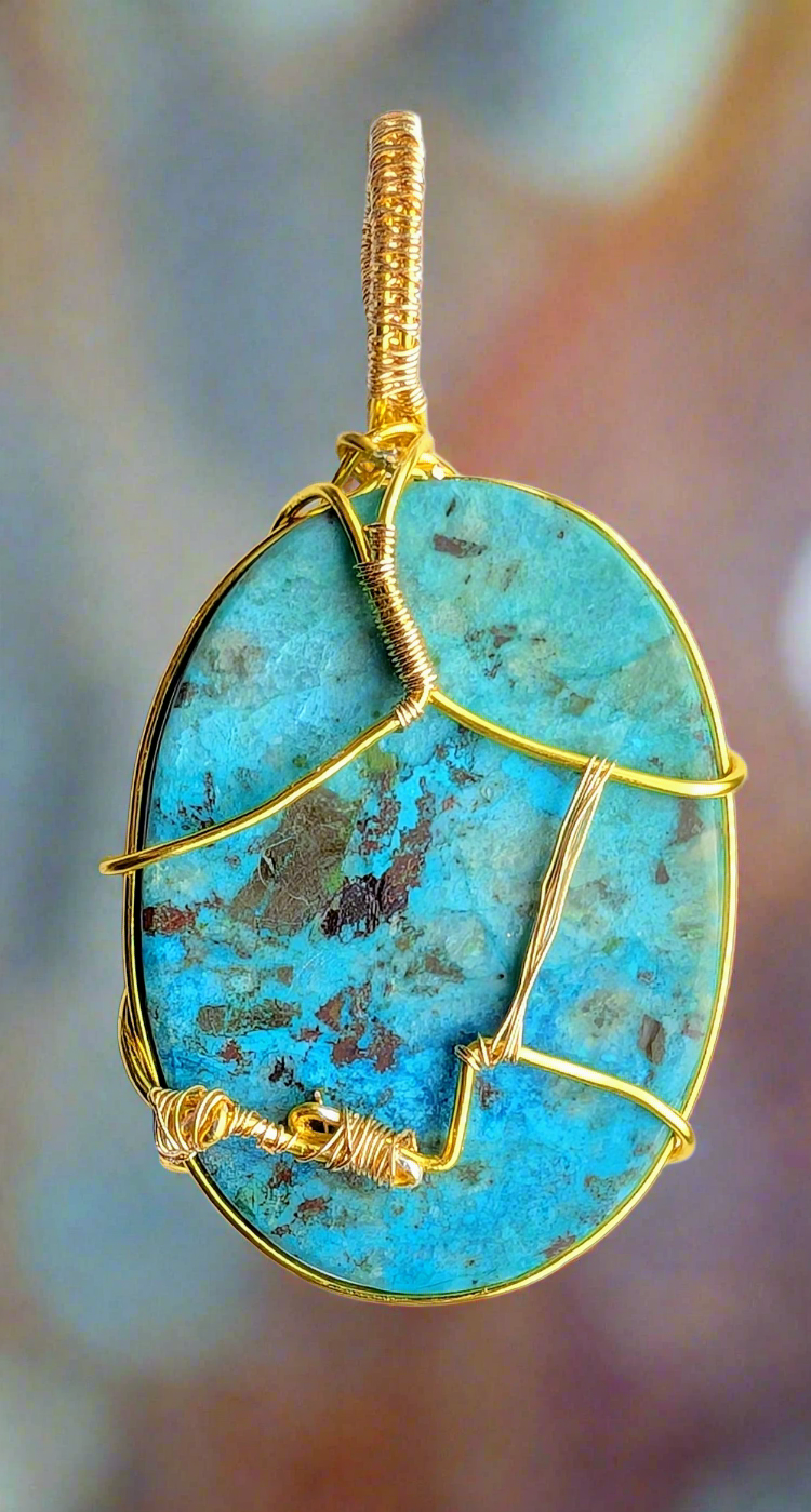 Shattuckite Cabochon Necklace