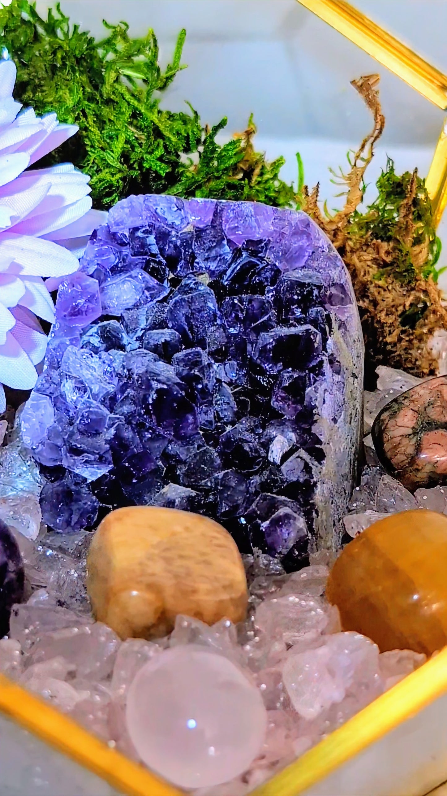 Enchanting Amethyst Glade Crystal Geode Terrarium