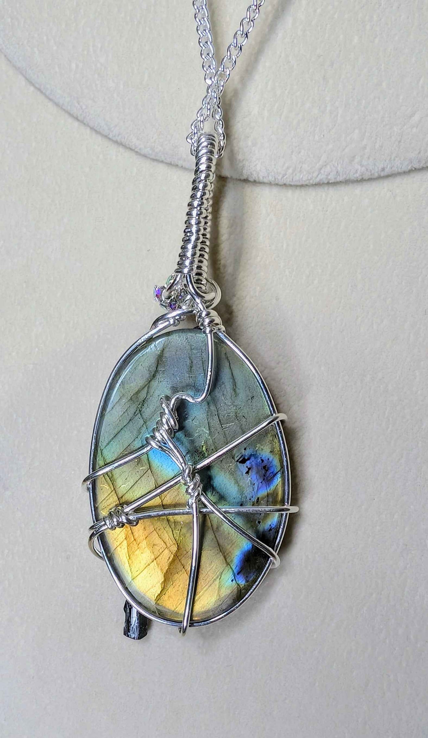 Labradorite Cabochon *Sterling Silver* Necklace