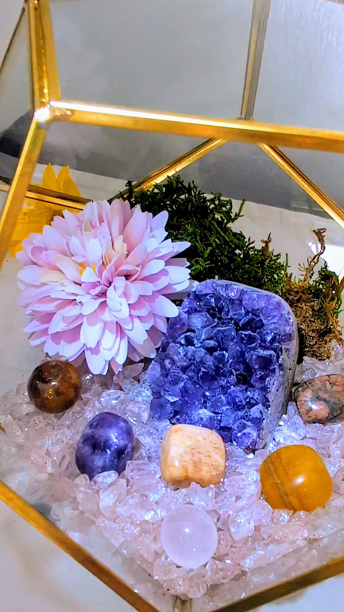 Enchanting Amethyst Glade Crystal Geode Terrarium