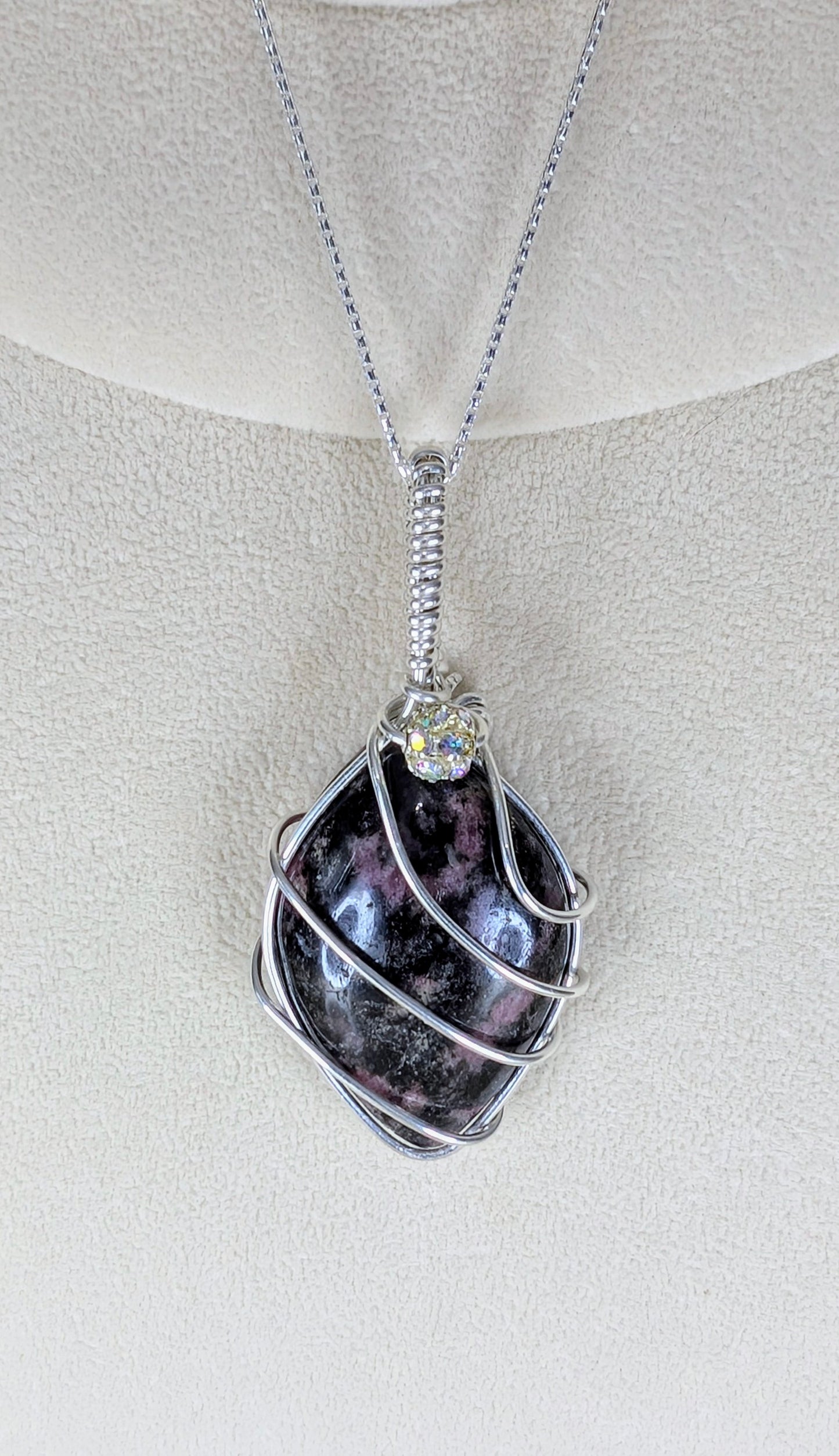 Rhodonite Cabochon *Sterling Silver* Necklace