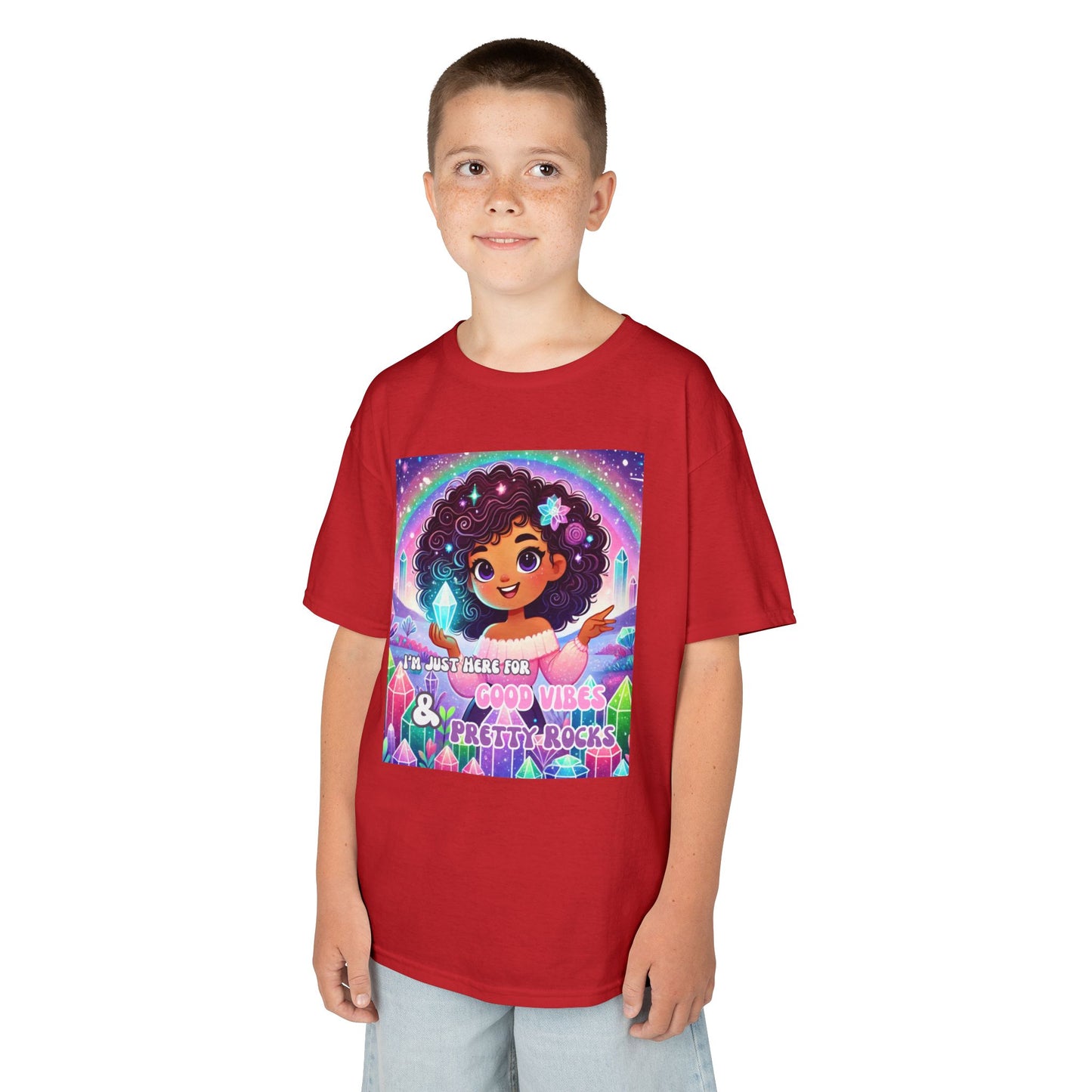 'I'm Just Here for Good Vibes and Pretty Rocks' Kids TShirt