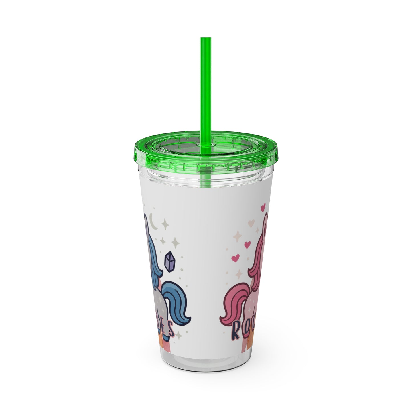 Sunsplash Unicorn Tumbler,  16oz Cup with Straw, Ideal for Kids, Rocking Good Vibes