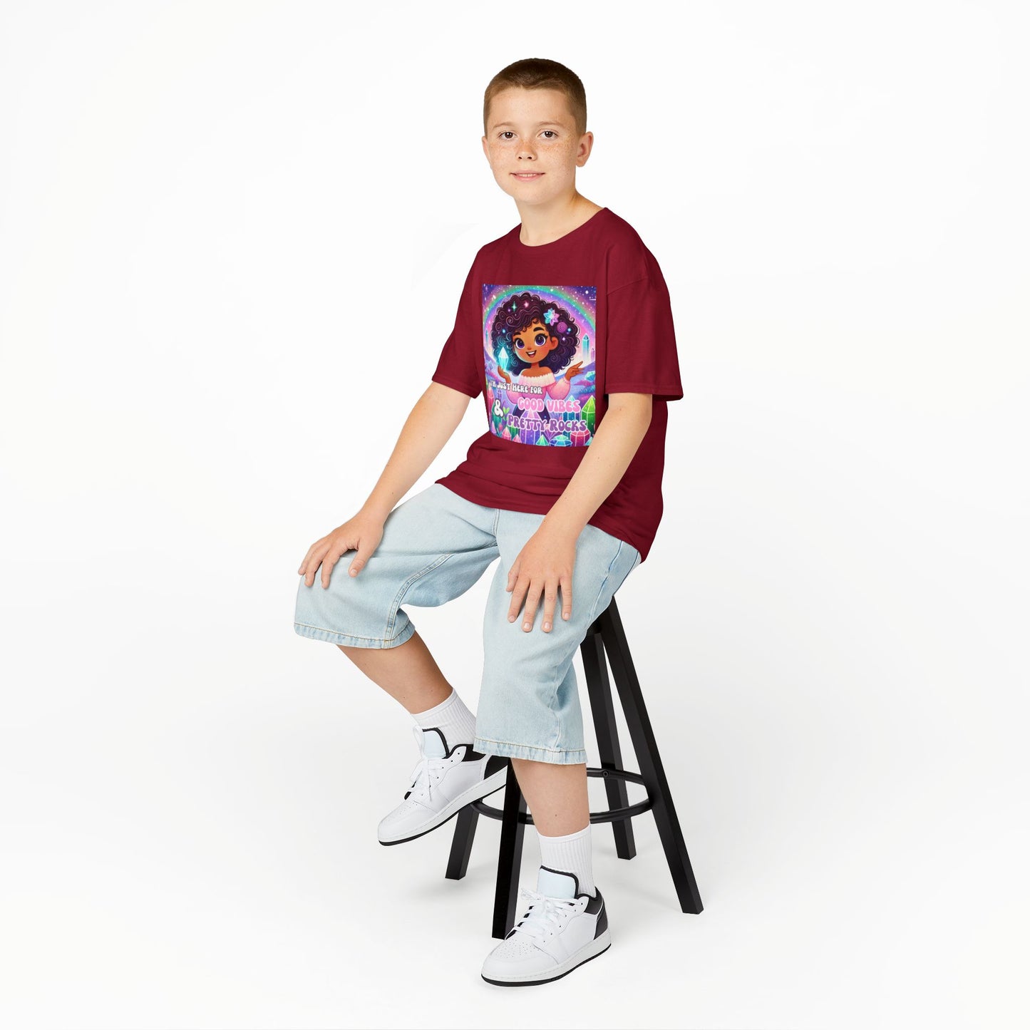'I'm Just Here for Good Vibes and Pretty Rocks' Kids TShirt