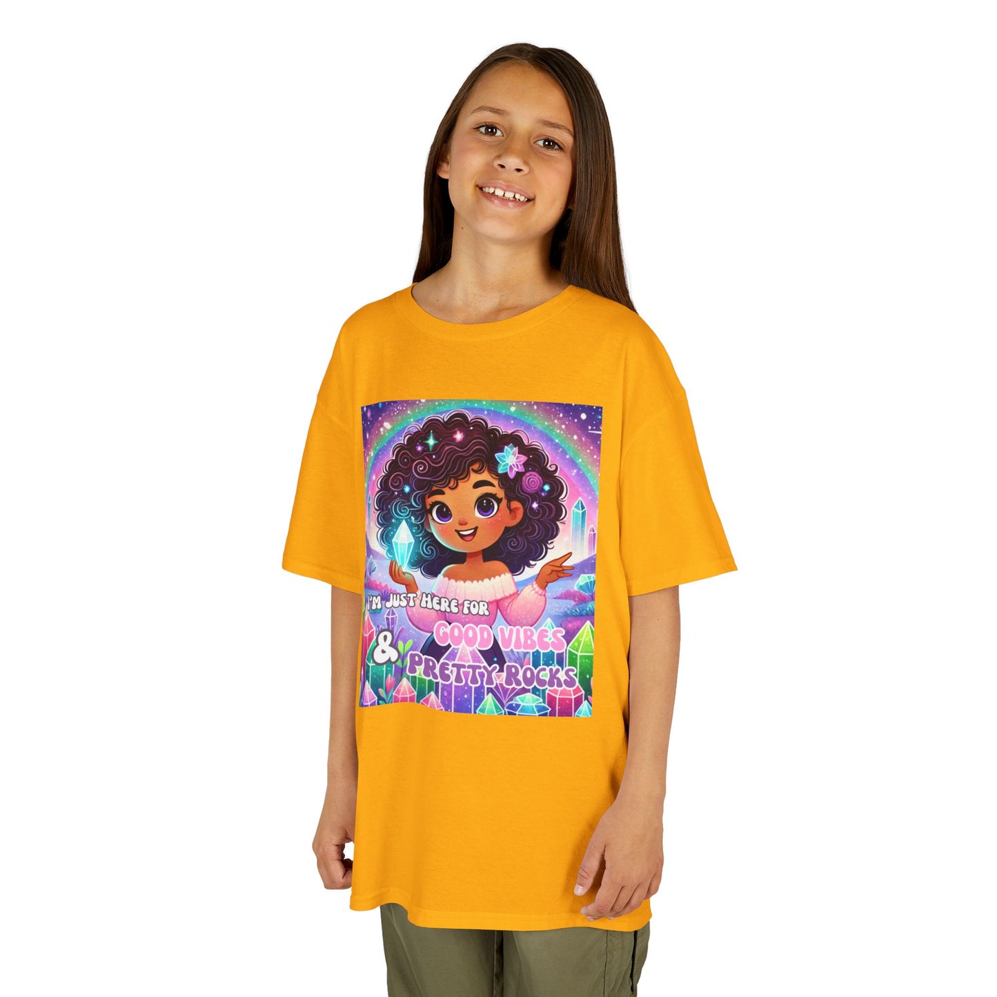 'I'm Just Here for Good Vibes and Pretty Rocks' Kids TShirt
