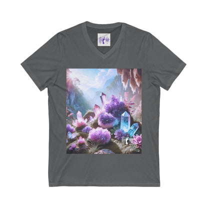 Crystal V-Neck Tee - Unisex Short Sleeve Shirt for Nature Lovers