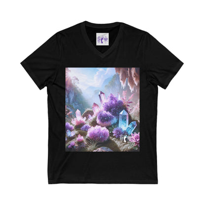 Crystal V-Neck Tee - Unisex Short Sleeve Shirt for Nature Lovers