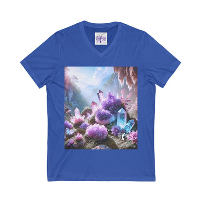 Crystal V-Neck Tee - Unisex Short Sleeve Shirt for Nature Lovers