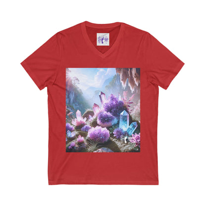Crystal V-Neck Tee - Unisex Short Sleeve Shirt for Nature Lovers