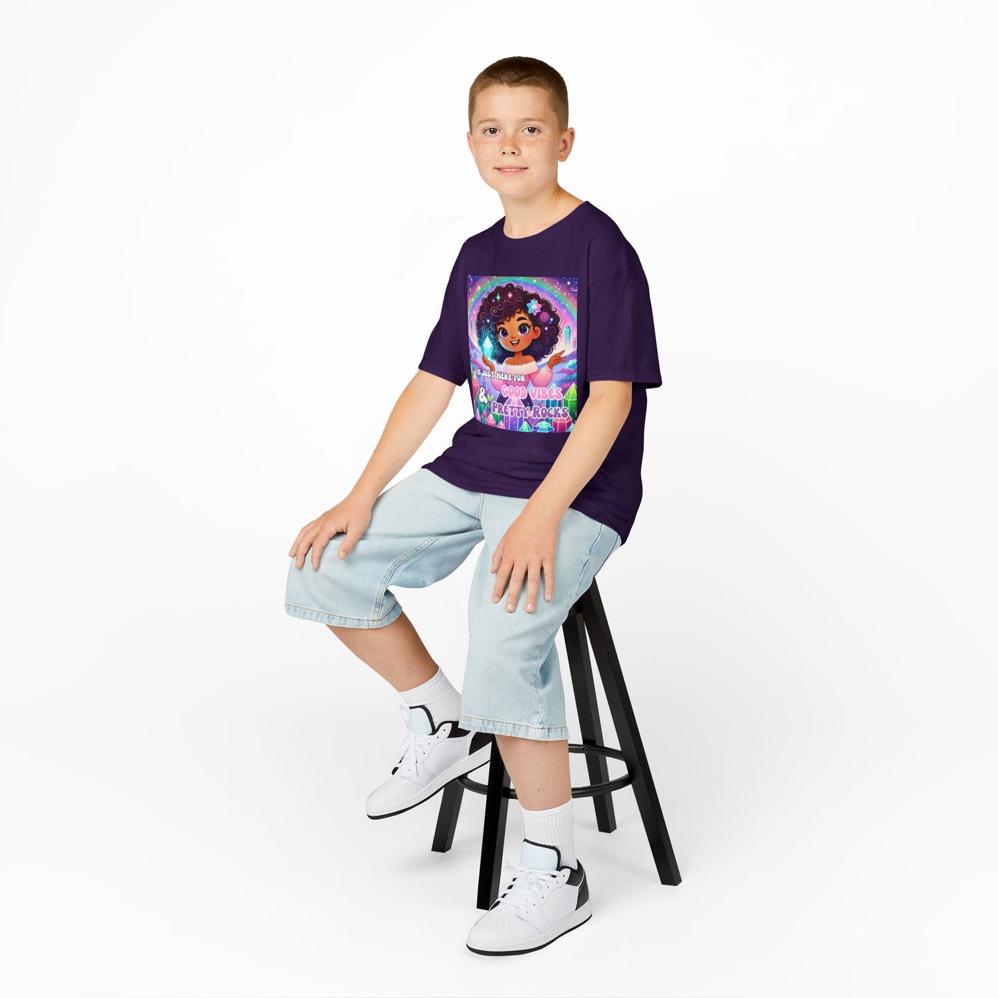 'I'm Just Here for Good Vibes and Pretty Rocks' Kids TShirt