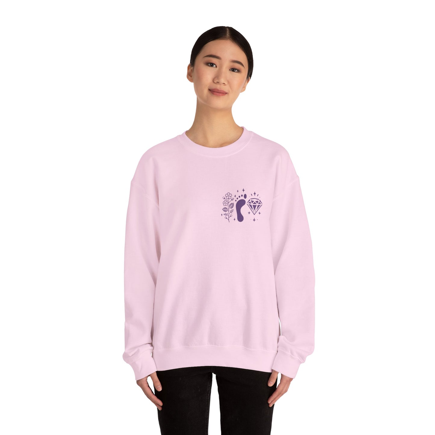 Inspirational Hawthorne Crystal Crew Neck Sweatshirt — Logo Design