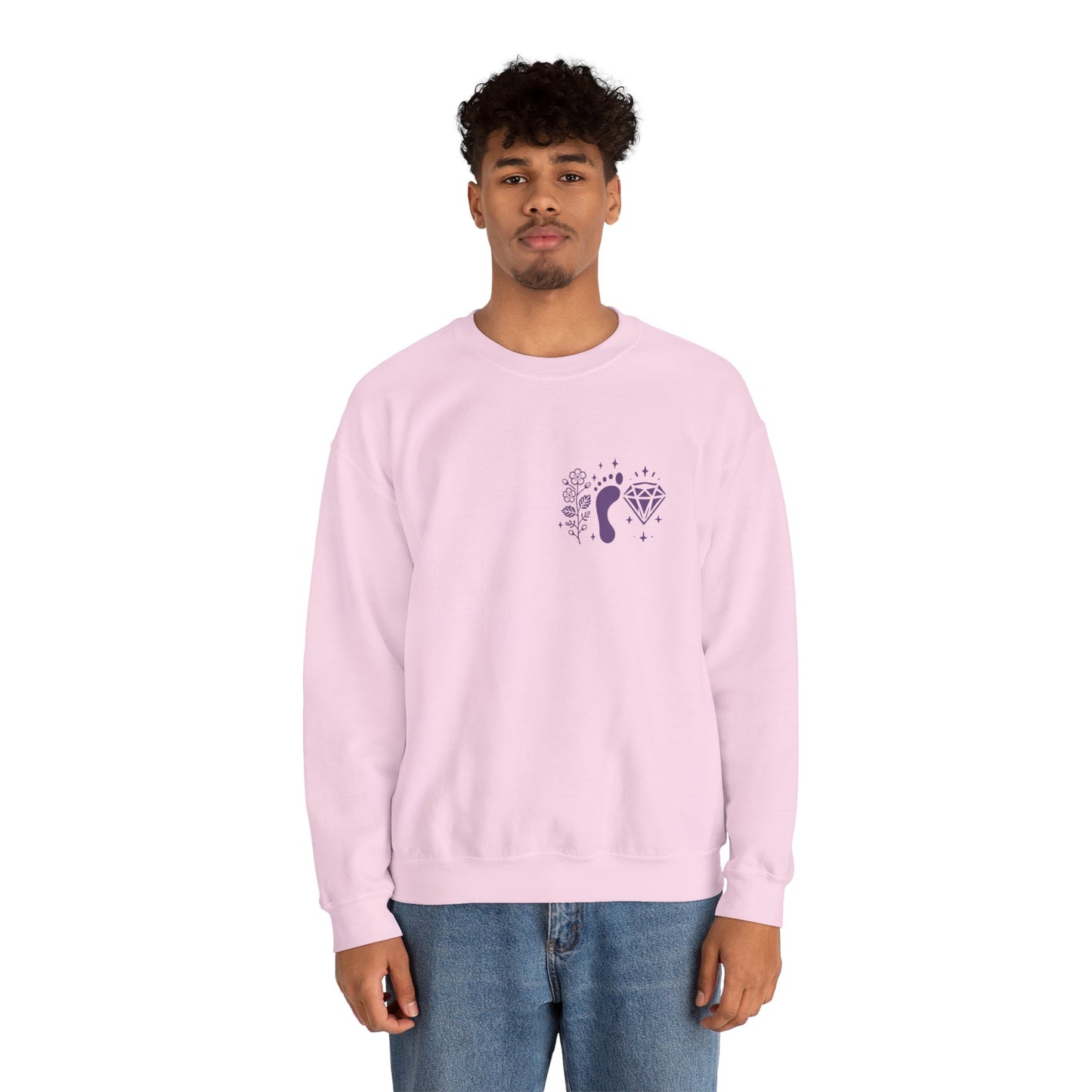 Inspirational Hawthorne Crystal Crew Neck Sweatshirt — Logo Design